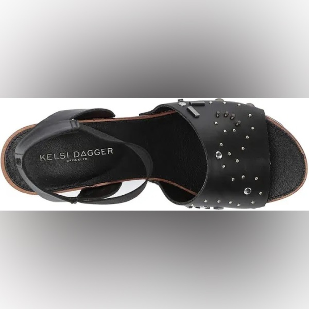 Kelsi Dagger Brooklyn Friday Black Leather Platform sandal size 6 - Picture 4 of 9